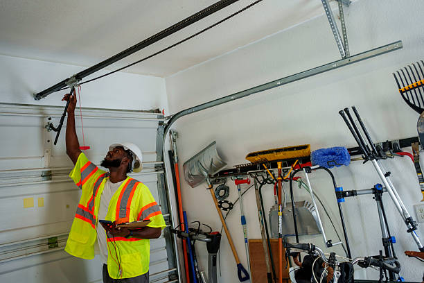 Professional Garage Door Spring Repair technician working in Boston Heights, OH
